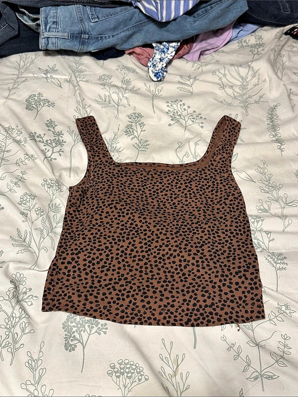 Old Navy Animal Print Tank Top in Brown & Black Size Small